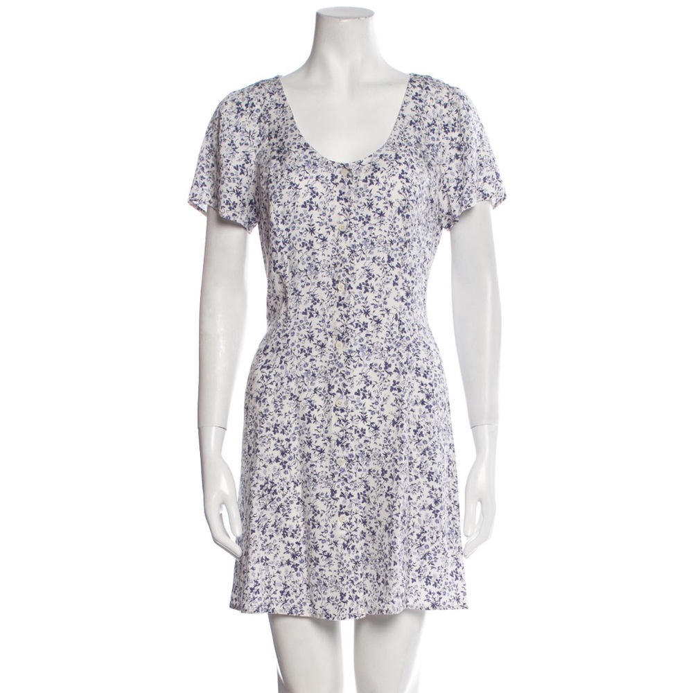 Reformation Blue and White Floral Dress